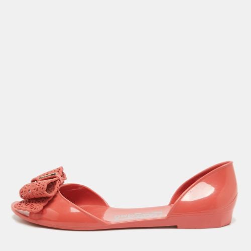 Salvatore Ferragamo Pink Jelly Prieta Bow Flats Size 37.5 - Salvatore Ferragamo - Modalova