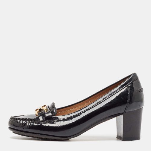 Salvatore Ferragamo Black Patent Leather Gancini Buckle Loafer Pumps Size 36 - Salvatore Ferragamo - Modalova