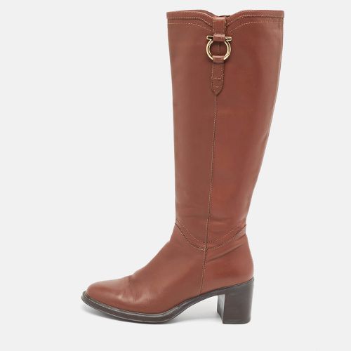 Salvatore Ferragamo Brown Leather Knee Length Boots Size 37.5 - Salvatore Ferragamo - Modalova