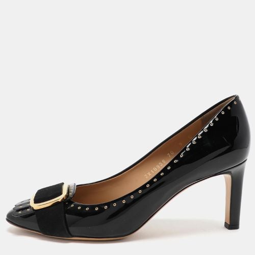 Salvatore Ferragamo Black Patent Leather Embellished Pumps Size 39.5 - Salvatore Ferragamo - Modalova