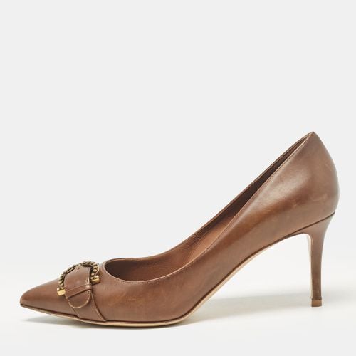 Salvatore Ferragamo Brown Leather Buckle Detail Pumps Size 38 - Salvatore Ferragamo - Modalova