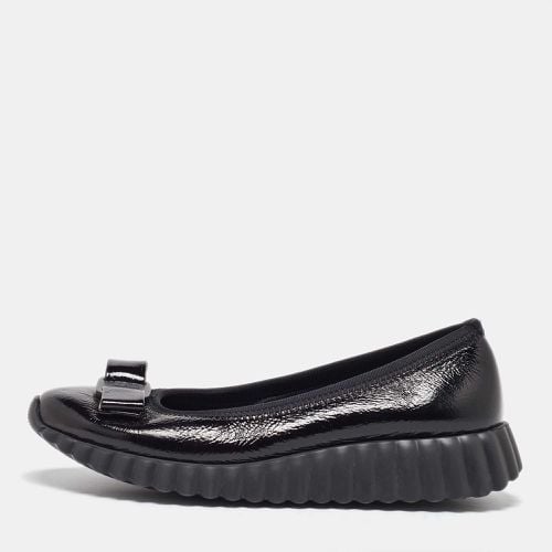 Salvatore Ferragamo Black Patent Leather Smoking Slippers 37.5 - Salvatore Ferragamo - Modalova