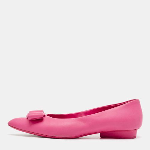 Salvatore Ferragamo Pink Leather Viva Bow Ballet Flats Size 40 - Salvatore Ferragamo - Modalova