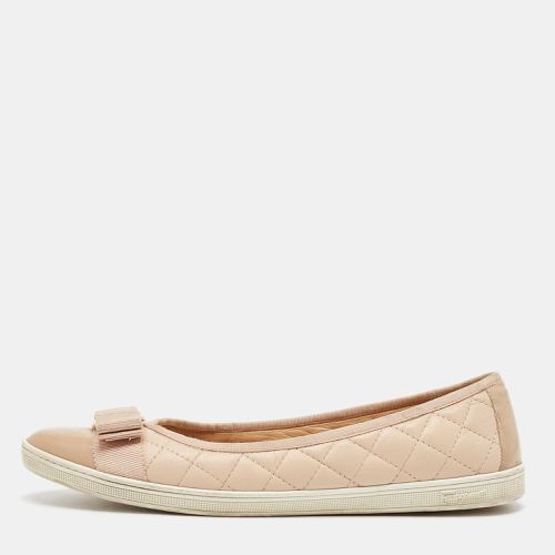 Salvatore Ferragamo Beige Leather and Patent Varina Ballet Flats Size 38.5 - Salvatore Ferragamo - Modalova