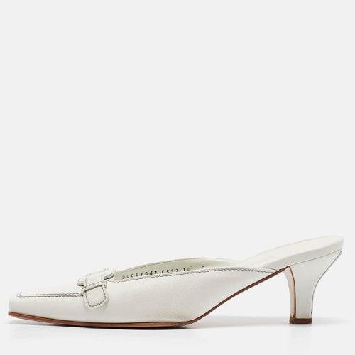 Salvatore Ferragamo White Leather Mules Size 40.5 - Salvatore Ferragamo - Modalova