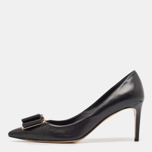 Salvatore Ferragamo Black Leather Bow Zeri Pumps Size 40 - Salvatore Ferragamo - Modalova