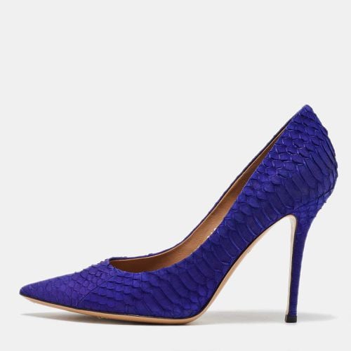 Salvatore Ferragamo Indigo Purple Python Pointed Toe Pumps Size 39 - Salvatore Ferragamo - Modalova