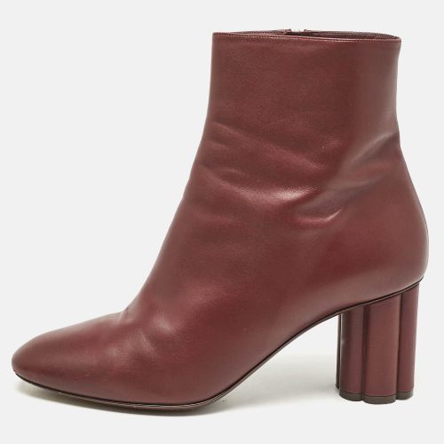 Salvatore Ferragamo Burgundy Leather Ankle Length Boots Size 41 - Salvatore Ferragamo - Modalova