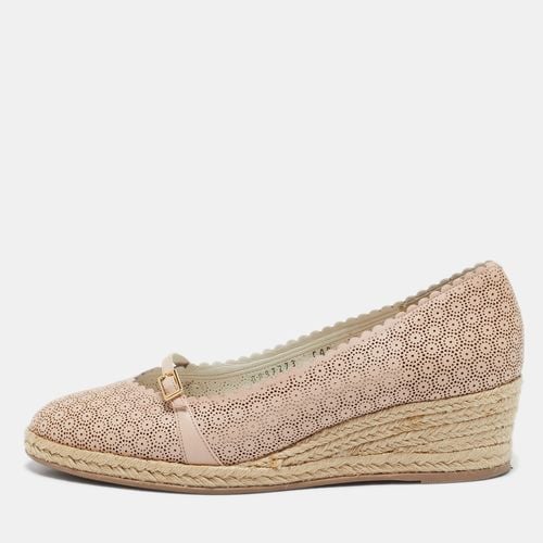 Salvatore Ferragamo Beige Leather Wedge Espadrille Pumps Size 39.5 - Salvatore Ferragamo - Modalova