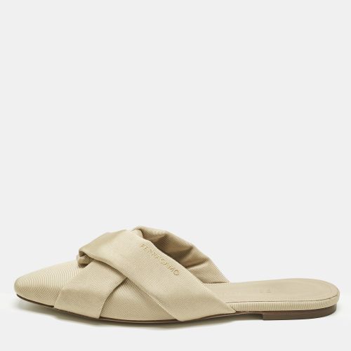 Salvatore Ferragamo Beige Grosgrain Flat Mules Size 39.5 - Salvatore Ferragamo - Modalova