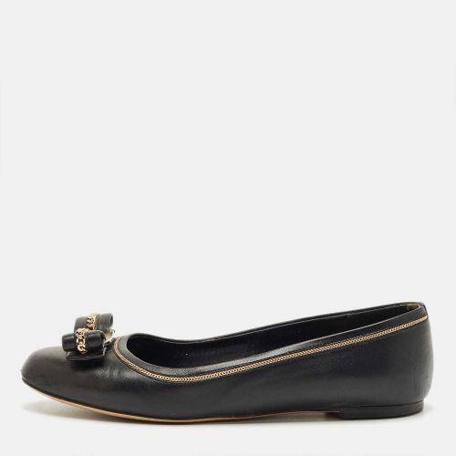 Salvatore Ferragamo Black Leather Varina Ballet Flats Size 37.5 - Salvatore Ferragamo - Modalova