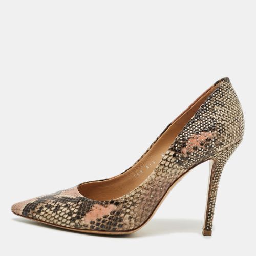 Size 38.5 Python Embossed Leather Lienna Studded Pumps - Salvatore Ferragamo - Modalova