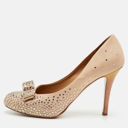 Vara Bow Size 39.5 Leather Studded Platform Pumps - Salvatore Ferragamo - Modalova