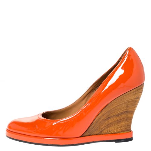 Patent Leather Wedge Platform Pumps Size 38.5 - Salvatore Ferragamo - Modalova