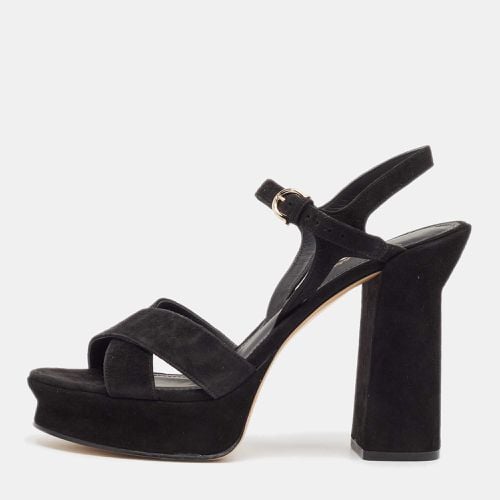 Salvatore Ferragamo Black Suede Ankle Strap Sandals Size 39 - Salvatore Ferragamo - Modalova