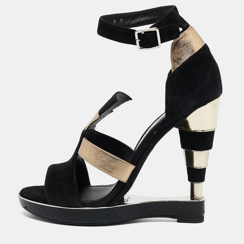Lexus Size 39 Leather, Python Leather and Suede Ankle Strap Sandals - Salvatore Ferragamo - Modalova