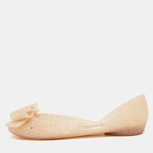 Salvatore Ferragamo Beige Nilly Jelly Bow Ballet Flats Size 37.5 - Salvatore Ferragamo - Modalova