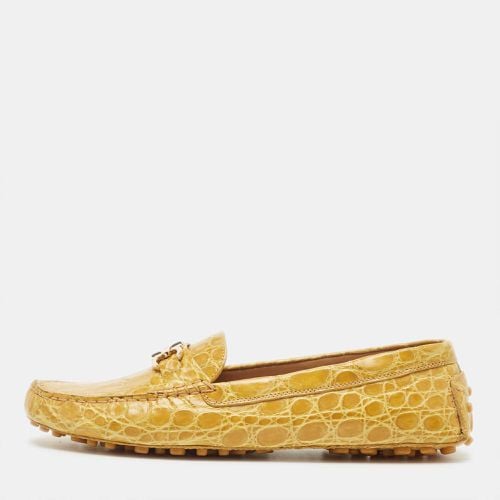 Salvatore Ferragamo Yellow Crocodile Vera Loafers Size 40.5 - Salvatore Ferragamo - Modalova