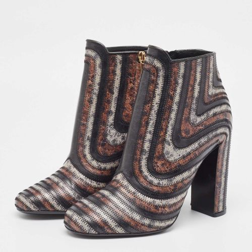 Printed Leather Feeling Ankle Boots Size 39.5 - Salvatore Ferragamo - Modalova