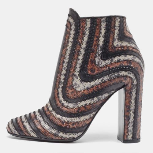 Salvatore Ferragamo Multicolor Printed Leather Feeling Ankle Boots Size 39.5 - Salvatore Ferragamo - Modalova