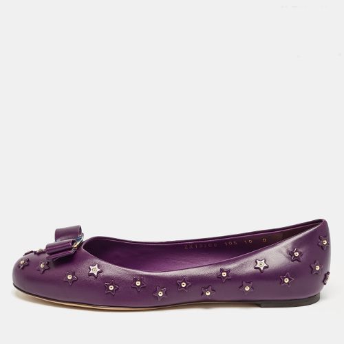 Salvatore Ferragamo Purple Leather Vara Bow Ballet Flats Size 40.5 - Salvatore Ferragamo - Modalova