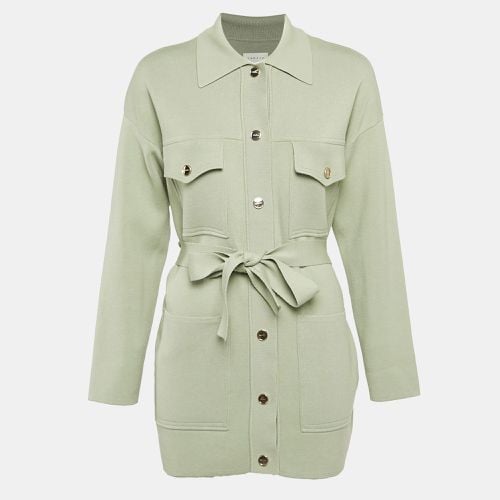 Sage Stretch Knit Belted Button Front Jacket S - Sandro - Modalova