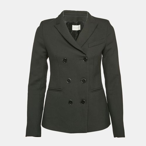 Sandro Black Gabardine Double Breasted Blazer S - Sandro - Modalova