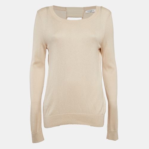 Sandro Beige Knit Cut-Out Detail Sweatshirt M - Sandro - Modalova