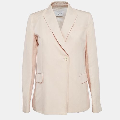 Sandro Pink Ramie Blend Single Breasted Blazer M - Sandro - Modalova