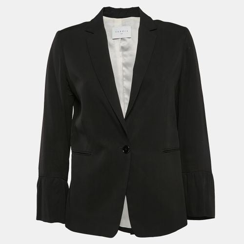 Sandro Black Gabardine Single Breasted Blazer M - Sandro - Modalova