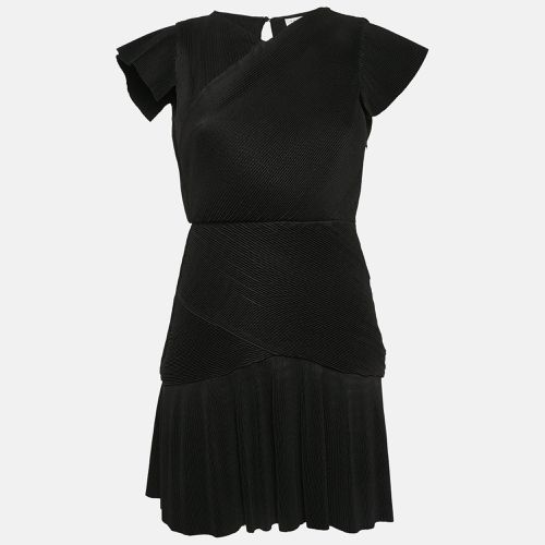 Sandro Black Crepe Pleated Odette Mini Dress XS - Sandro - Modalova