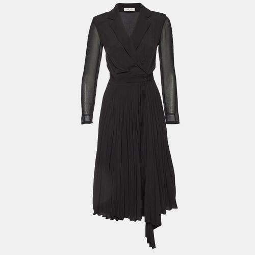 Sandro Black Crepe Pleated Midi Dress XS - Sandro - Modalova