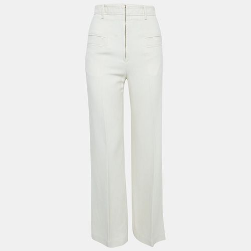 Sandro Off-White Lyocell Blend Wide-Leg Trousers S - Sandro - Modalova