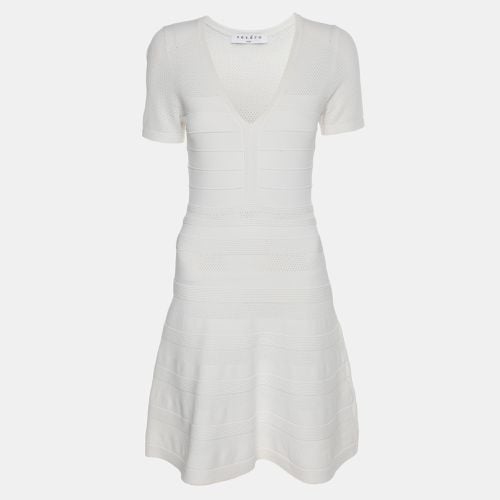 Sandro White Stretch Knit Fabric Mini Dress S - Sandro - Modalova