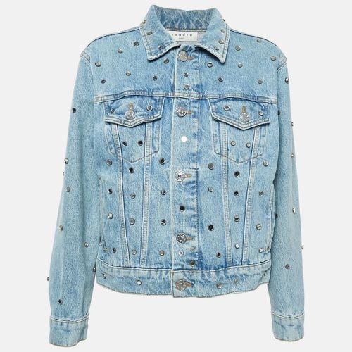 Sandro Blue Mirror Studded Denim Jacket M - Sandro - Modalova