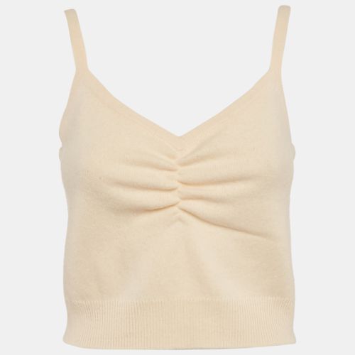 Sandro Cream Wool Rib Knit Ruched Camisole Top M - Sandro - Modalova