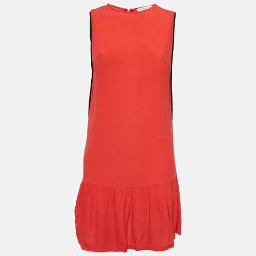 Sandro Red Crepe Sleeveless Flounce Mini Dress S - Sandro - Modalova