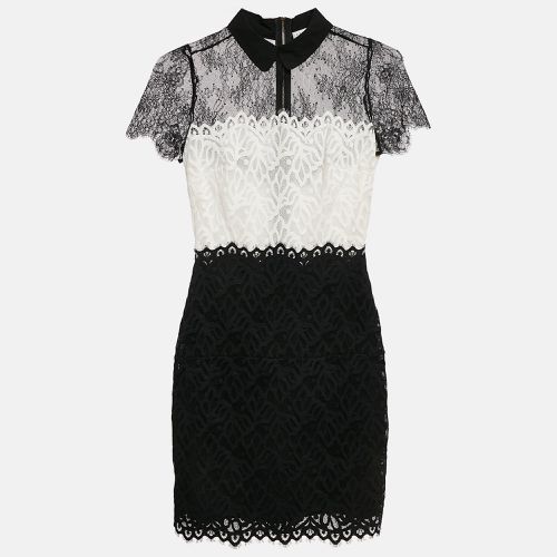 Sandro Black/White Lace Mini Dress S - Sandro - Modalova