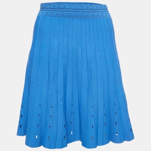 Sandro Blue Knit Pleat Effect Mini Skirt M - Sandro - Modalova