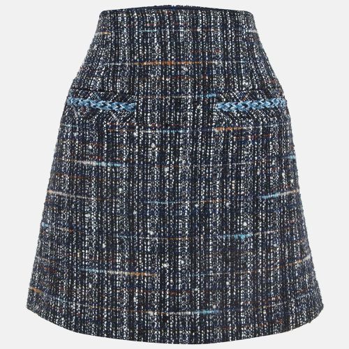 Sandro Navy Blue Tweed Mini Skirt M - Sandro - Modalova