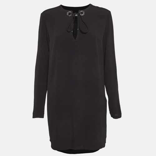 Sandro Black Black Crystal Embellished Crepe Tunic Dress L - Sandro - Modalova