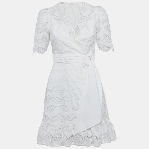 Sandro White Lace Belted Mini Dress S - Sandro - Modalova