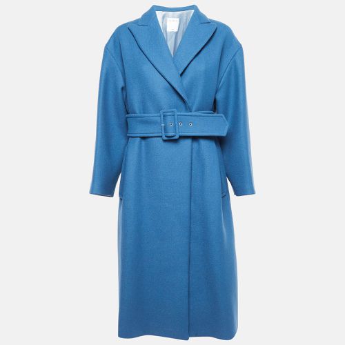 Sandro Blue Wool Blend Long Coat M - Sandro - Modalova