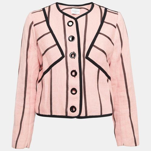 Sandro Pink Striped Cotton Canvas Jacket L - Sandro - Modalova