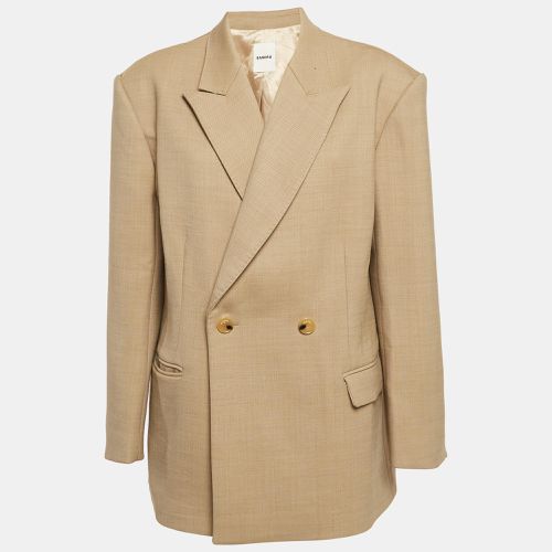 Sandro Beige Gabardine Oversize Tailored Blazer XL - Sandro - Modalova