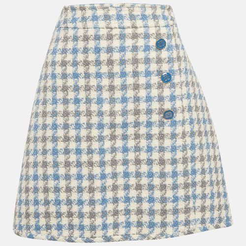 Sandro Blue Houndstooth Tweed Short Skirt L - Sandro - Modalova