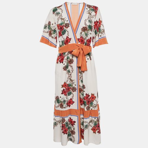 Sandro Multicolor Floral Print Silk Wrap Dress S - Sandro - Modalova