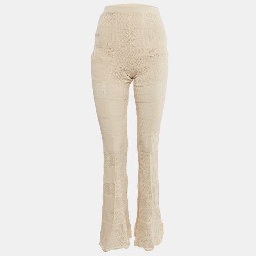 Sandro Beige Stretch Knit Flared Trousers S - Sandro - Modalova