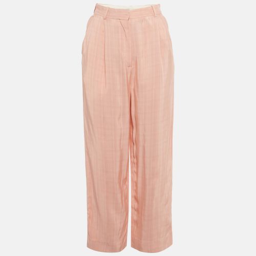 Sandro Poudre Pink Crepe Straight Fit Trousers S - Sandro - Modalova