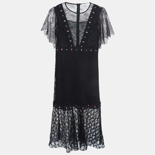 Sandro Black Lace Overlay Priscilla Midi Dress M - Sandro - Modalova